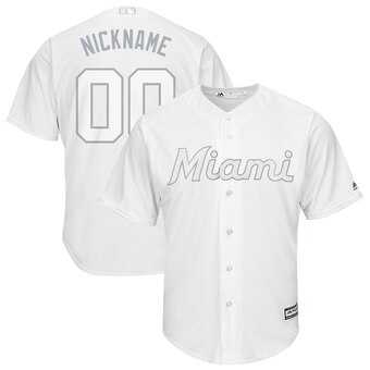 Miami Marlins Majestic 2019 Players' Weekend Cool Base Roster Customized White Jersey,We sell and wholesale Miami Marlins Majestic 2019 Players' Weekend Cool Base Roster Customized White Jersey on line form chian!